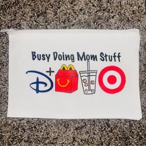 White Pouch with Fun Graphic Print